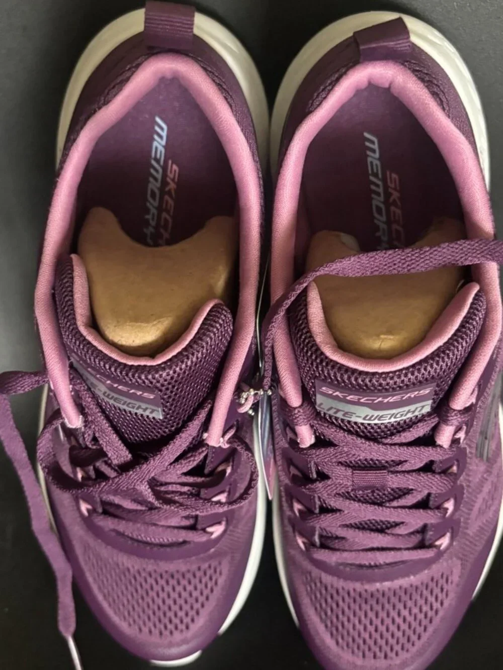 Skechers Lite-Weight Purple Vegan Mesh Sneakers - Women’s Size 8